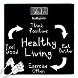 Healthgenie Digital weighing scale for body weight,Personal bathroom human body weighing scale(Black)